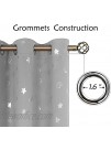 BGment Moon and Stars Blackout Curtains for Kids Bedroom Grommet Thermal Insulated Room Darkening Printed Curtains for Nursery 2 Panels of 42 x 63 Inch Light Grey