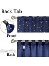 BGment Rod Pocket and Back Tab Blackout Curtains for Kids Bedroom Sparkly Star Printed Thermal Insulated Room Darkening Curtain for Nursery 42 x 63 Inch 2 Panels Navy Blue