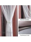 Chuan Jiang M Star Curtains Kids Curtains for Girls Bedroom Living Room Rainbow Ombre Stripe Blackout Curtain Double Layer Star Cut Out Gradient Grommet Window Curtains 1PC 52W x63L,Pink Gray