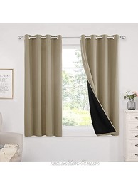 Deconovo Khaki Blackout Curtains 63 Inches 100% Light Blocking with Liner Heat Reducing Window Drapes Curtain for Kids Bedroom Baby Boy Girl Nursery 2 Panels 52x63 in Khaki