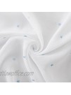 Deconovo White Voile Drape Curtains Rod Pocket Star Embroideried Sheers for Nursery 52x96 Blue
