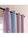 Dream Star Blackout Curtains for Kids Rooms Girl Princess Curtain for Daughter Bedroom Window Pink Purple W52 X L63