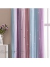 Dream Star Blackout Curtains for Kids Rooms Girl Princess Curtain for Daughter Bedroom Window Pink Purple W52 X L63