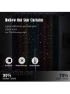 Drewin 2 Panels Rainbow Curtains for Girls Bedroom 63 Inches Length Stars Cut Out Colorful Blackout Curtain Kids Room Darkening 2 in 1 Ombre Stripe Double Layer Window Drapes Tulle Nursery,52”Wx63”L