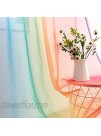 Drewin Rainbow Sheer Curtains Kids Room for Girls Bedroom 84 Inches Long 2 Panels Fashion Colorful Curtains Nursery Voile Ombre Sheer Curtain Classroom Decor,52x84 Inches
