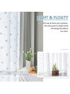 Drewin Sheer White Curtains for Nursery 84 Inches Long 2 Panels Pom Pom Dot Textured Semi Voile Curtain for Girls Bedroom Boho Drapes Kids Room Decor White 52x84 Inches