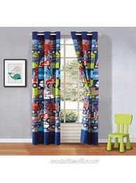 Elegant Home Multicolor Heroes First Responders Police Cars Fire Trucks Ambulances Design Boys Kids Room Window Curtain Treatment Drapes 2 Piece Set with Grommets Heros