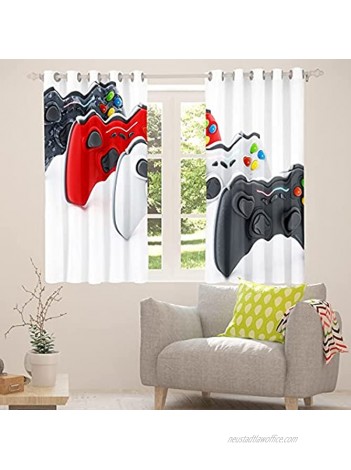 Games Curtain Panels Boys Youth Gamepad Video Game Controller Action Buttons Window Drapes Kids Teens Gamer Living Room Gaming Room Decor Window Treatments 84W x63L Camouflage