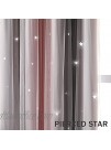 INDISTAR Cutout Blackout Window Curtains for Girls Kids Bedroom Double Layer Star Cut Out Gradient Stripe Curtains 2 Panel Pink Gray W52 x L63 inch