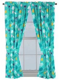 Jay Franco Disney Lilo & Stitch Aloha Stitch 63" Inch Drapes Beautiful Room Décor & Easy Set Up Bedding Curtains Include 2 Tiebacks 4 Piece Set Official Disney Product