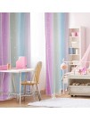 Kids Curtains 2 Panels Rainbow Curtains for Girls Bedroom Living Room Double-Layer Gradient Lace Kids Star Curtains 42W x 63L Inches Purple Blue