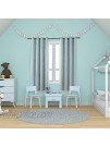 Light Blue Star Cutout Kids Curtains 63 Inch Length Blackout Curtains for Girl Bedroom Window Thermal Room Darkening Curtains & Drapes Baby Nursery Curtains 1 Panel