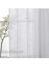 Linen Sheer Tiers for Bathroom Windows Texture Wave Semi-Sheer Light Filtering Privacy Curtains 45 inches Long for Kids Nursery White