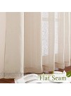 NICETOWN Natural Open Linen Weave Flax Sheer Window Curtains Ring Top Semi Sheer Textured Drapes Privacy with Light Through for Bedroom Kids Room Beige 52" Wide by 63" Long 2 Pieces
