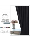 PONY DANCE Blackout Curtains for Bedroom Black Out Curtain Panels Energy Saving Thermal Drapes Home Decor Modern for Kids Nursery Good Sleep 55 Wide by 87 in Long Black 2 PCs