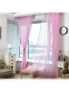 pureaqu Kids Bedroom Curtains with Twinkle Star Print Curtains Rod Pocket Voile Sheer Curtain Panel Draperies Perfect for Nursery Girls Room French Doors 1 Panel Pink W39 x H63 Inches