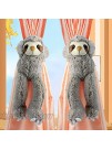 SHDZKJ 1Pair Stuffed Sloth Curtain Tiebacks Plush Cuddly Animal Sloth to for Kids Bedroom Window Decoration 12"
