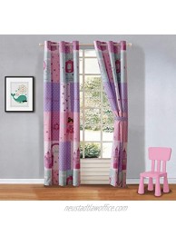 Smart Linen Kids 2 Piece Window Panel Curtain Set with Grommets for Boys Girls Toddlers Multicolor Printed Fun Design Fairytales
