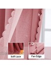STFLY 2 Panels Star Curtains Kids Blackout Curtains for Girls Bedroom Double Layer Tulle Overlay Drapes Sparkle Star Cut Out Curtains Grommet Top Set 52W x 63L Gradient Pink