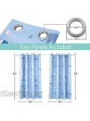 TILLYOU Curtains for Kids Bedroom Blackout Window Treatment Curtain with Grommet Thermal Insulated Room Darkening Curtain for Boys Girls Set of 2 Panels Blue 52W X 63L Inches