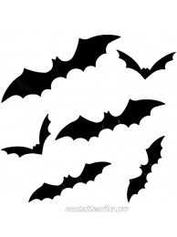 180PCS Halloween 3D Bats Decoration Upgraded,Realistic Scary Black Bat Sticker for Home Decor 4 Size DIY Wall Decal Bathroom Indoor Hallowmas Party Supplies