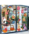 9 Sheet Easter Bunny Window Clings Decorations-167 PCS Easter Egg Bunny and Carrot for Kids School,Office,Home Party Decor Supplies. Kids Easter Gifts.