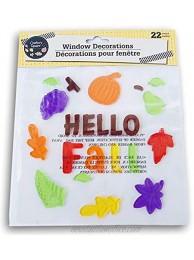 Autumn Gel Clings Hello Fall with Leaves 22 Piece