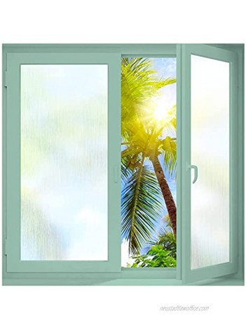 Coavas Window Films Privacy Glass Film Non Adhesive Static Cling Window Stickers Contact Paper for Window Opaque UV Blocking Heat Control Window Vinyl Bathroom Home Office RoomSliver 35.3"x78.7"