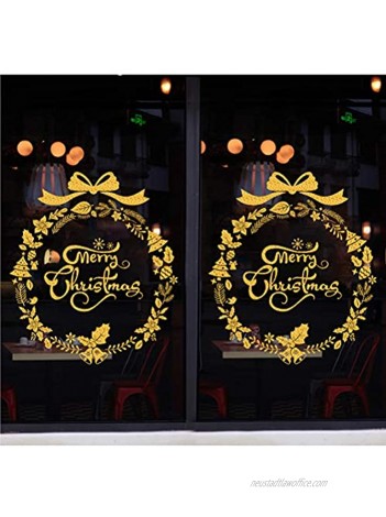 Engmoo Christmas Window Clings Stickers Santa Claus Tree Elk Sleigh Xmas Window Decal Decorations
