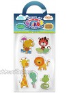 JesPlay Wild and Farm Animals 4 Product Bundle 1 Removable Gel and Window Clings for Kids Toddlers Lions Giraffes Tigers and More! Incredible Gel Decals for Glass Walls Rooms & Home