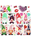 Konsait 66pcs Mother's Day Decals Window Stickers Clings Cute Gnome,Red Heart Window Glass Decor with Static Sticker Decor for Mother's Day Party Decorations Wedding Anniversary Party Supplies Favor