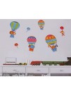Nursery Wall Art Animals in Hot Air Balloons Decorative Pop Up Cling 9 Pieces