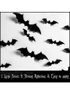 QIKOO [72 Pack] Bat Decoration Stickers for Home Decor Waterproof PVC Bats Wall Decor 4 Different Size Wall Bat Decals for Home Window Decor & Halloween Party Supplies Black