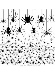 Thenshop 209 Pieces 4 Sheets Halloween Spider Stickers Large Spider Stickers Spider Style Wall Decal Removable Scary Spider Stickers Halloween Wall Clings for Halloween Party Wall Home Room Decors