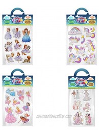 Unicorns Fairies and Princesses Value Bundle Removable Gel and Window Clings for Kids Toddlers Magic Castles Wands Unicorns and More! Incredible Gel Decals for Glass Walls Rooms & Home