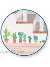 Wall Art Decor Cactus Succulents Decorative Static Cling 8 Pieces Reusable