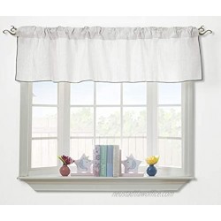 Baby Doll Bedding Luxury Window Curtain Valance Window Treatment for Baby Nursery. Elegante Window Valance Unisex for Baby Boy or Girls White with Black Embroidered Edge