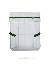Baby Doll Bedding Modern Hotel Style 5 Piece Window Valance and Curtain Set Green