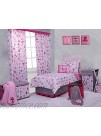 Bacati Owls Girls Cotton Window Valance Pink Grey OWPGVL
