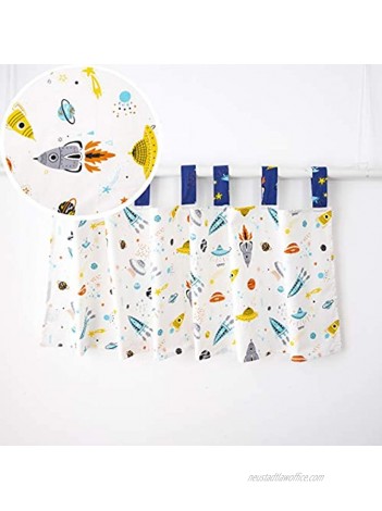 Brandream Baby Valance Boys Outerspace Galaxy Window Curtain Panels Newborn Infant Toddler Bedroom Treament with Rocket Planet 100% Cotton Navy White 1 Pack