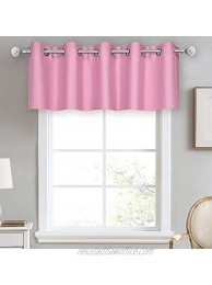 DECOVSUN Pink Valance for Girls Bedroom Blackout Grommet Top Valance Window Treatment for Living Room Short Straight Drape Valance for Nursery Baby Girls Room 70X18 1 Panel
