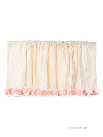 Glenna Jean Victoria Valance Ivory Crinkle with Roses 96" x 21"