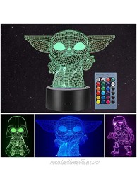 3 Pattern 3D Illusion Star Wars Night Light for Kids 16 Color Change Decor Lamp Star Wars Toys and Gifts Baby Yoda Darth Vader Stormtrooper
