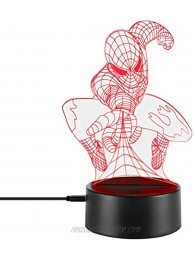3D Night Lamp Optical Novelty Illusion Led Light Smart Touch Dimmer Lights 7 Color Changing Bedroom Home Decoration Visual RGB Gradient Table Lamps for Kids Gift Spiderman