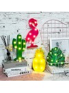 4 Pieces Hawaiian Luau Party Lights Flamingo Cactus Pineapple Leaf LED Sign Light Battery Powered Table Lamp for Marquee Wall Table Desk Centerpieces Home Wall Kid's Room Birthday Party Decorations