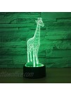 Animals Giraffe 3D Night Light Touch LED Table Desk Lamps 7 Color Changeable Desk Lamp Table Household Room Decoration Gift,Birthday Gift Christmas Gift Toys for Children Kids