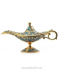 AVESON Classic Vintage Aladdin Magic Genie Costume Lamp Home Table Decoration & Gift Golden Blue