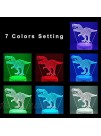 Dinosaur Toys 3D Illusion Night Light,16 Colors Children Bedside Lamp Remote Control T Rex Night Light for Kids 2 3 4 5 6 7 8-12 Year Old