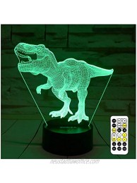 Dinosaur Toys T Rex 3D Night Light 7 Colors Changing Night Lights for Kids with Timer & Remote Control & Smart Touch T Rex Toys Birthday Gifts for Boys Age 2 3 4 5 6+ Year Old Boy GiftsT-Rex 1