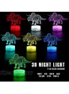 Dinosaur Toys T Rex 3D Night Light2 Patterns 7 Colors Changing Night Lights for Kids with Timer & Remote Control & Smart Touch Birthday Gifts for Boys Kids Age 2 3 4 5 6+ Year Old Boy Gifts